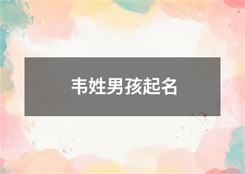 韦姓男孩起名