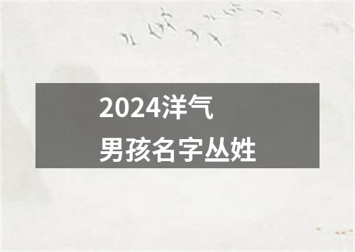 2024洋气男孩名字丛姓