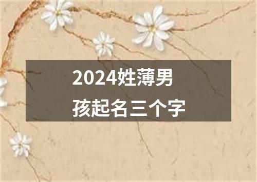 2024姓薄男孩起名三个字