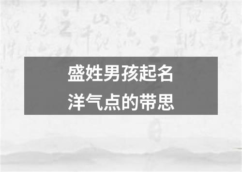 盛姓男孩起名洋气点的带思