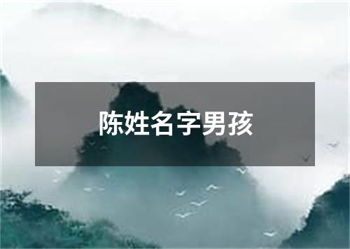 陈姓名字男孩