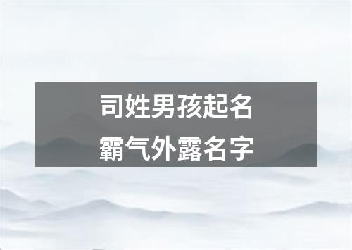 司姓男孩起名霸气外露名字