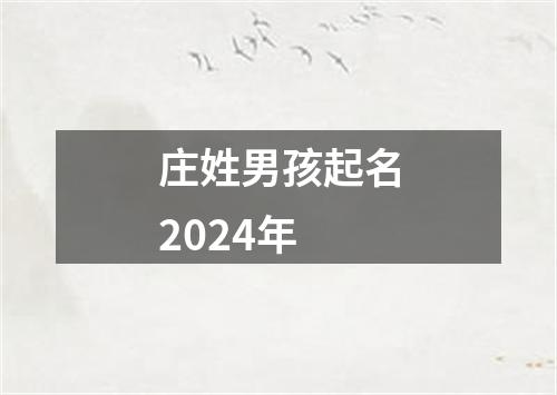 庄姓男孩起名2024年