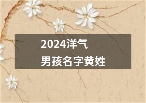 2024洋气男孩名字黄姓