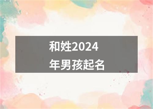 和姓2024年男孩起名