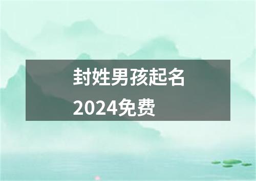 封姓男孩起名2024免费