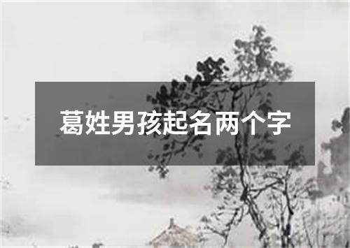 葛姓男孩起名两个字