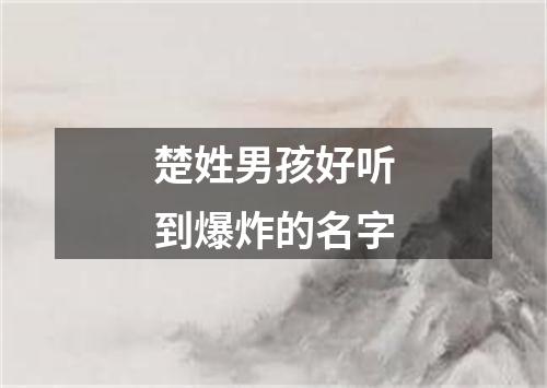 楚姓男孩好听到爆炸的名字