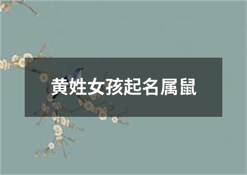 黄姓女孩起名属鼠