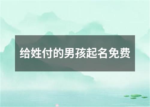 给姓付的男孩起名免费