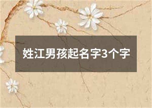 姓江男孩起名字3个字