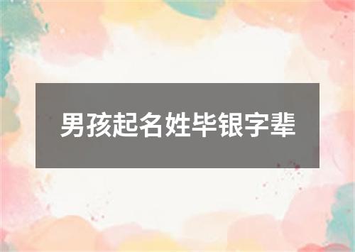 男孩起名姓毕银字辈