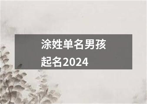 涂姓单名男孩起名2024