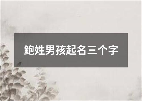 鲍姓男孩起名三个字