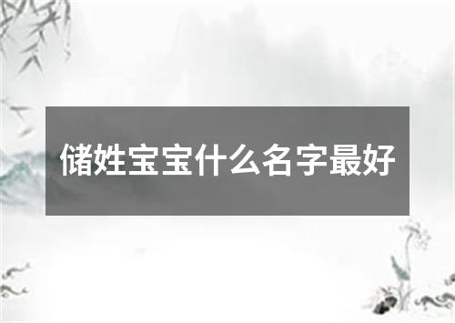 储姓宝宝什么名字最好