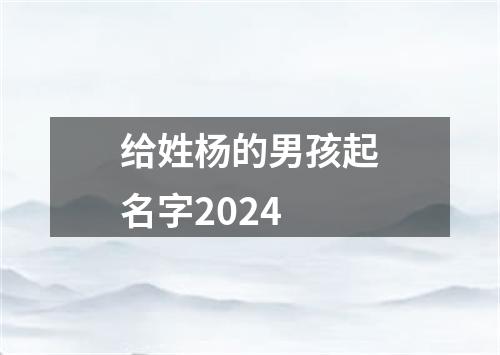 给姓杨的男孩起名字2024