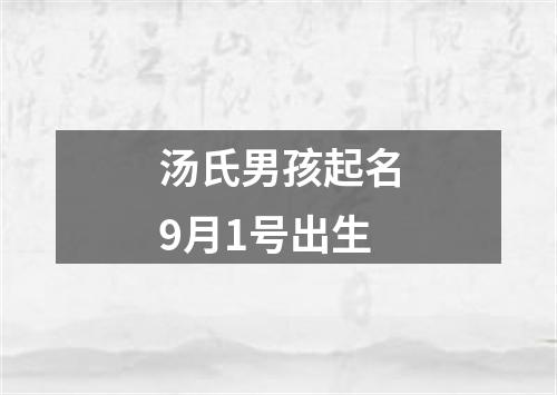 汤氏男孩起名9月1号出生