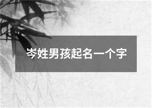 岑姓男孩起名一个字