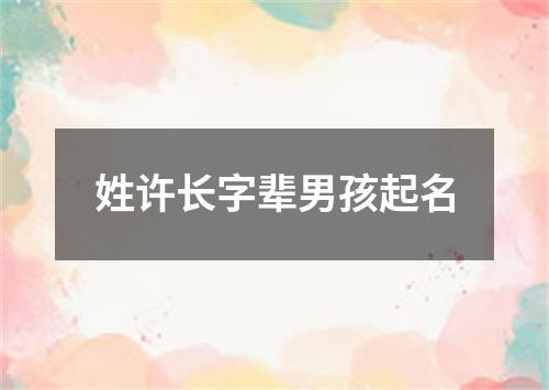 姓许长字辈男孩起名