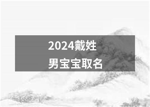 2024戴姓男宝宝取名