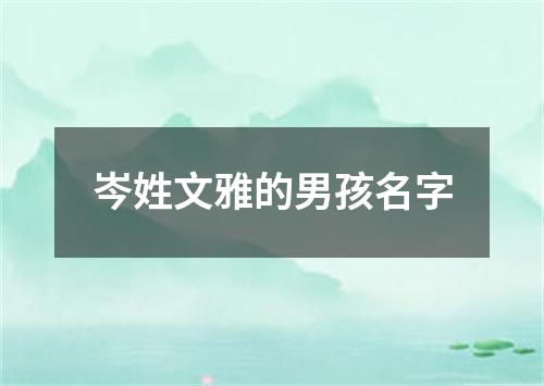 岑姓文雅的男孩名字