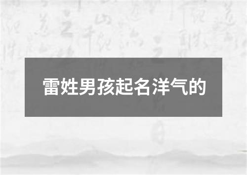 雷姓男孩起名洋气的