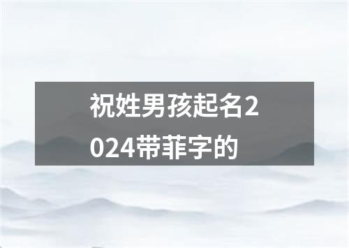 祝姓男孩起名2024带菲字的