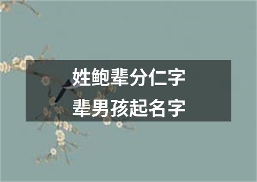 姓鲍辈分仁字辈男孩起名字