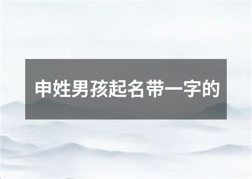 申姓男孩起名带一字的