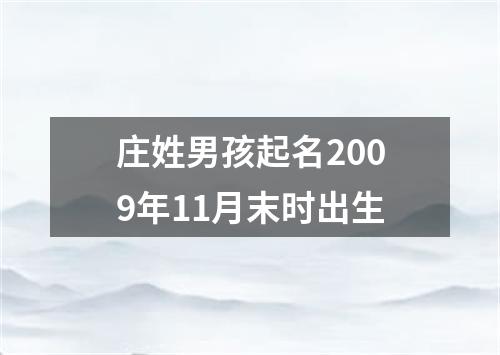 庄姓男孩起名2009年11月末时出生