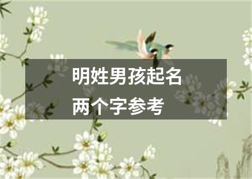 明姓男孩起名两个字参考