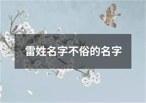 雷姓名字不俗的名字