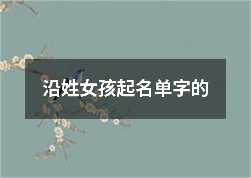 沿姓女孩起名单字的