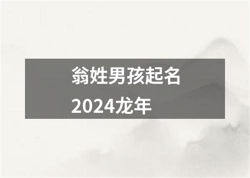 翁姓男孩起名2024龙年