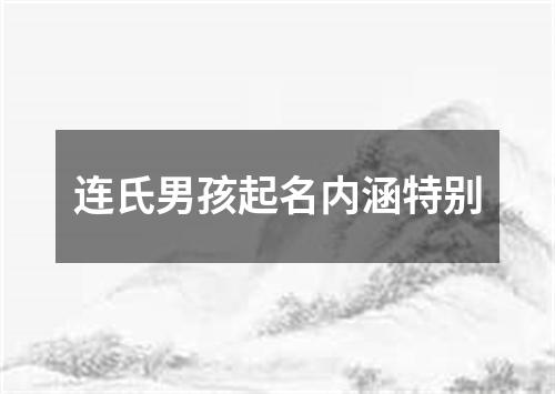 连氏男孩起名内涵特别