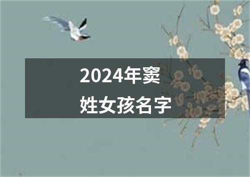 2024年窦姓女孩名字