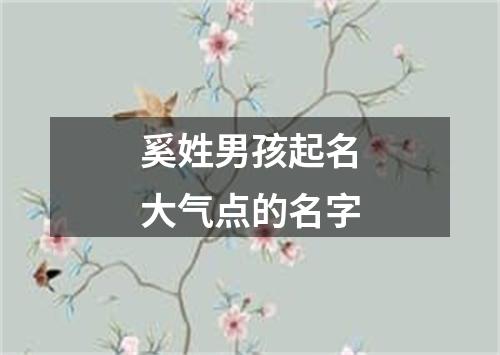 奚姓男孩起名大气点的名字