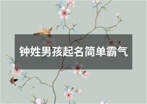 钟姓男孩起名简单霸气