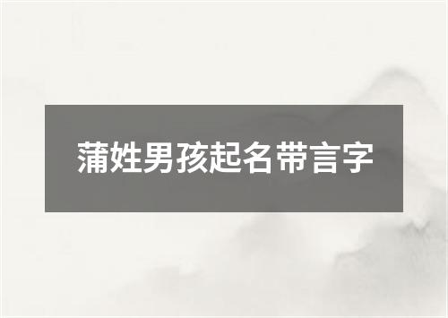 蒲姓男孩起名带言字