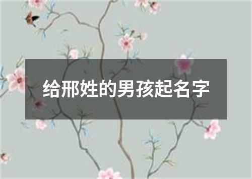 给邢姓的男孩起名字