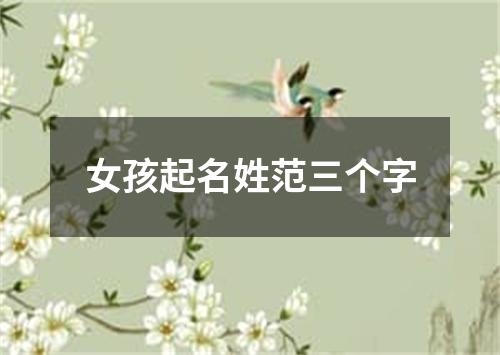 女孩起名姓范三个字