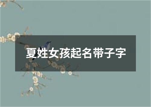 夏姓女孩起名带子字