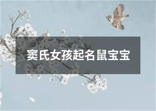 窦氏女孩起名鼠宝宝