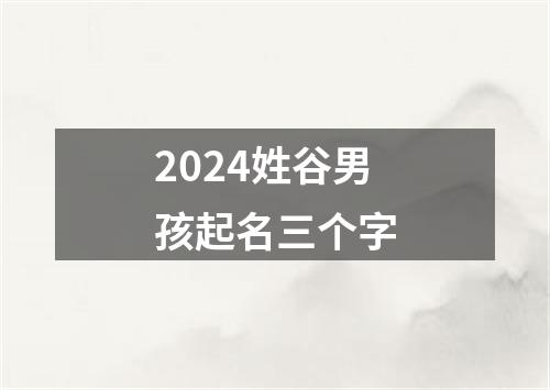 2024姓谷男孩起名三个字