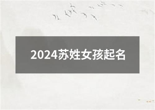 2024苏姓女孩起名