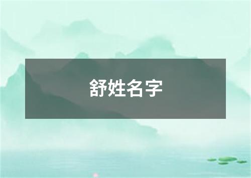 舒姓名字