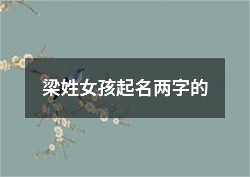 梁姓女孩起名两字的