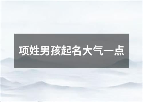 项姓男孩起名大气一点