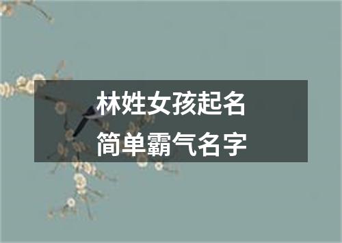 林姓女孩起名简单霸气名字