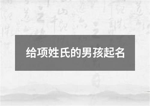 给项姓氏的男孩起名